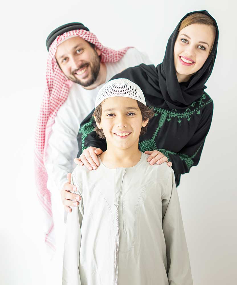 Saudi family at Al-Khobar Medical Complex, Al-Khobar, Saudi Arabia