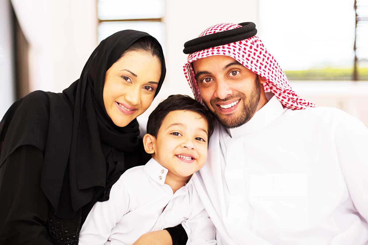 Young family at Al-Khobar Medical Complex, Al-Khobar, Saudi Arabia